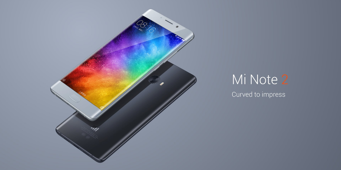 Xiaomi Mi Note 2 en negro, imagen promocional