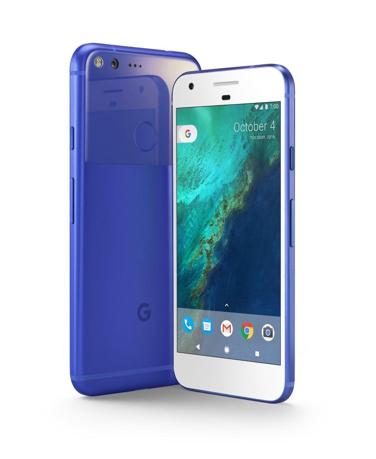 Google Pixel XL en color blanco y azul