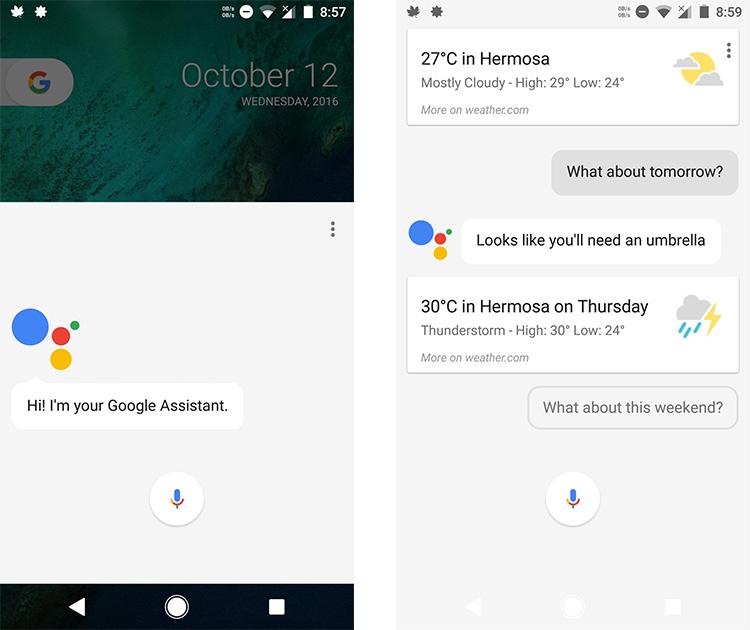 Interfaz de Google Assistant en Android Marshmallow