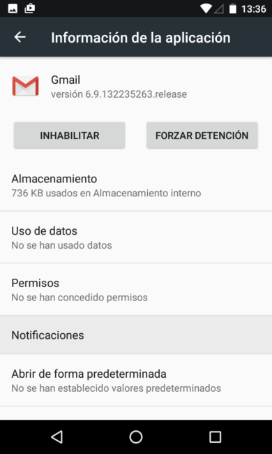 Opciones de aplicaciones de Android 7.0 Nougat