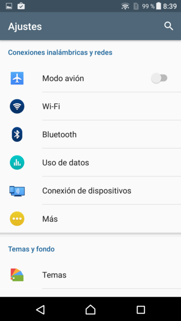 Información del sistema del Sony Xperia XZ