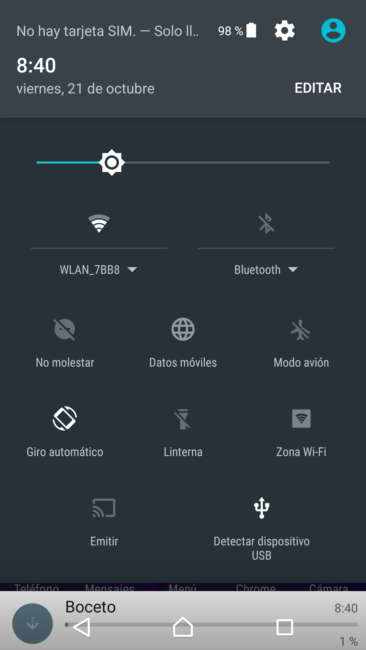 Accesos rápidos del Sony Xperia XZ