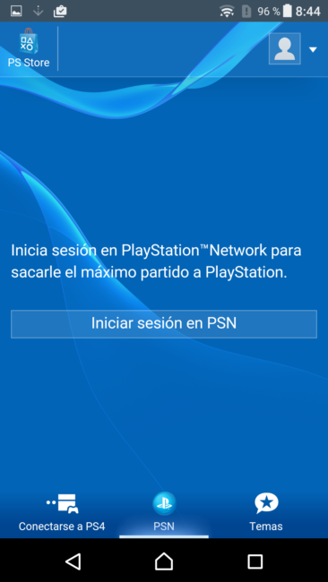App PlayStation en el Sony Xperia XZ