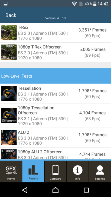 Más resultados en GFXBench del Sony Xperia XZ