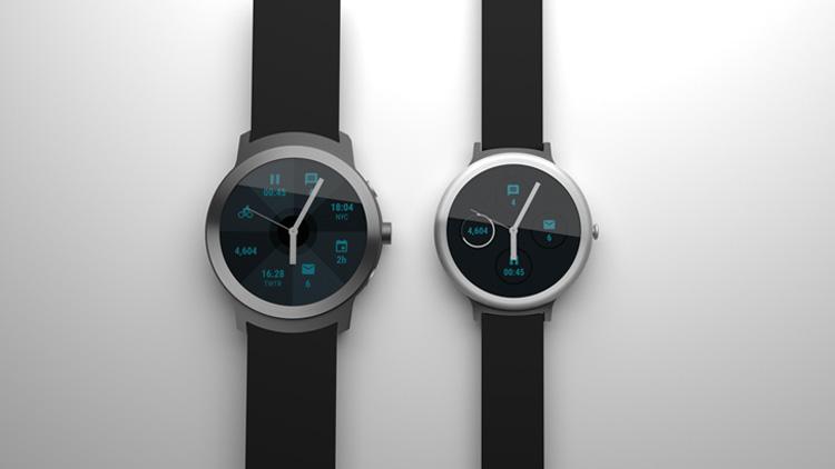 Dos smartwatch de Google con correa de plástico