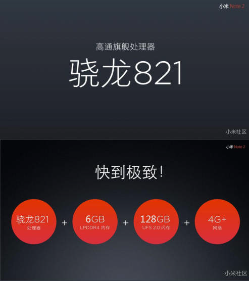 diapositiva del Xiaomi mi note 2
