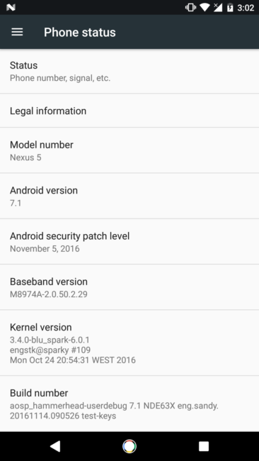 Android 7.1 Nougat en Nexus 5