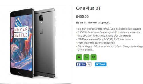 Coste del OnePlus 3T según el distribuidor chino oppomart
