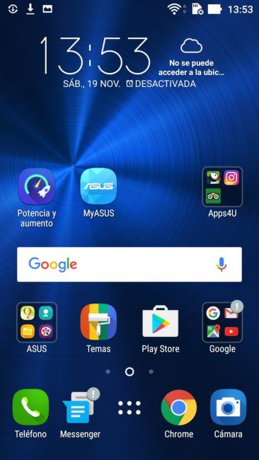 Escritorio del ASUS Zenfone 3