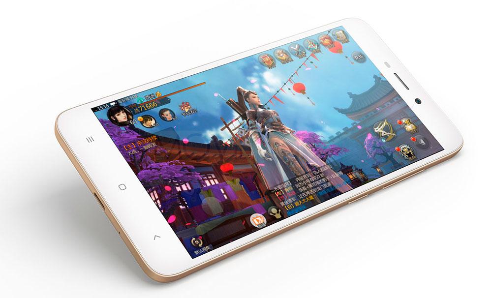 Xiaomi Redmi 4A blanco con videojuego en pantalla