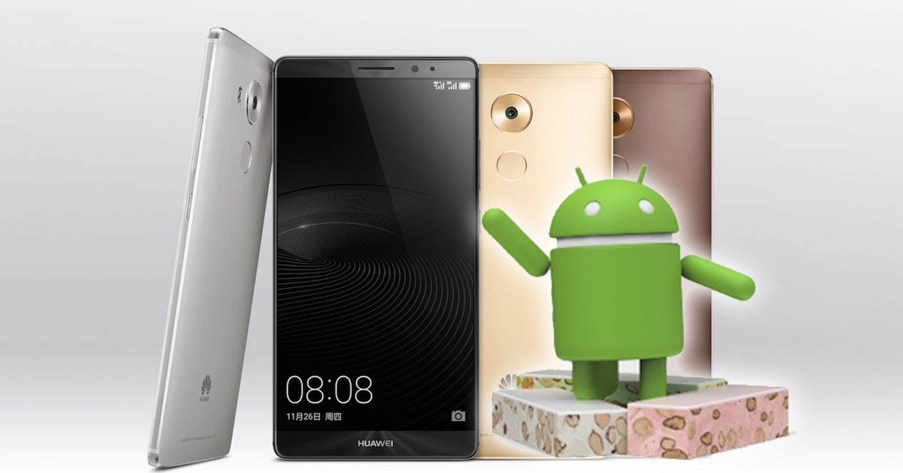Huawei Mate 8 con logo android nougat