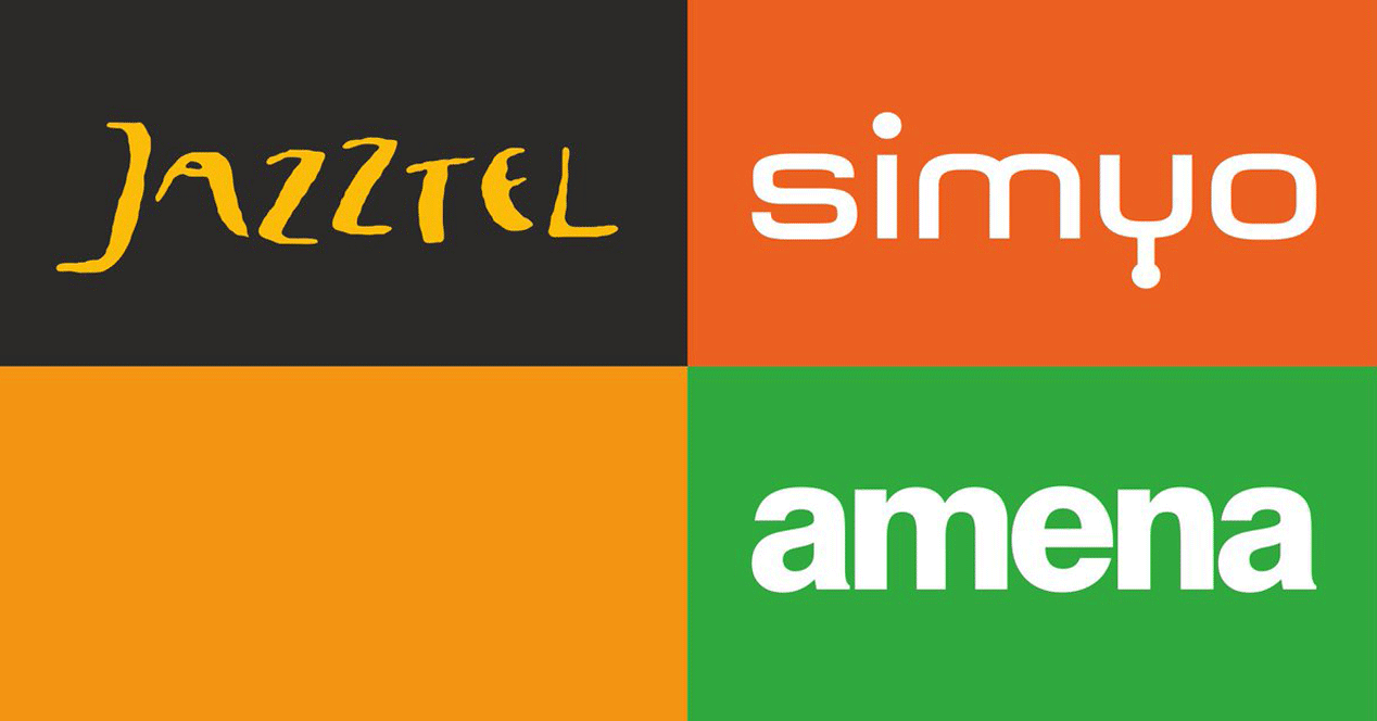 logos de jazztel, amena y simyo