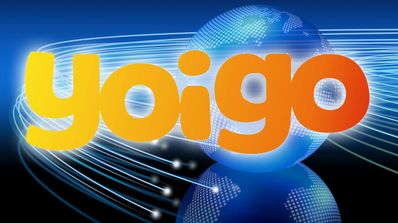 logo de yoigo con mundo conectado