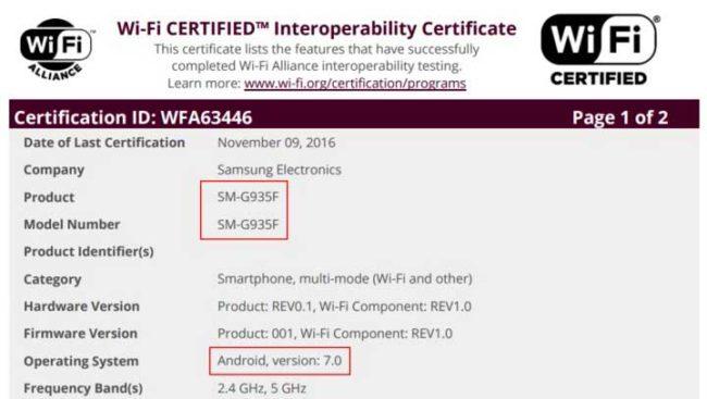 Galaxy S7 con Android 7