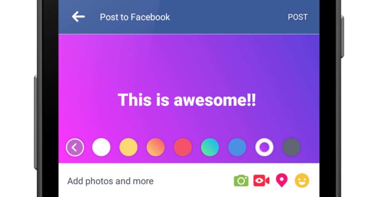 Fondos de colores para los mensajes de Facebook