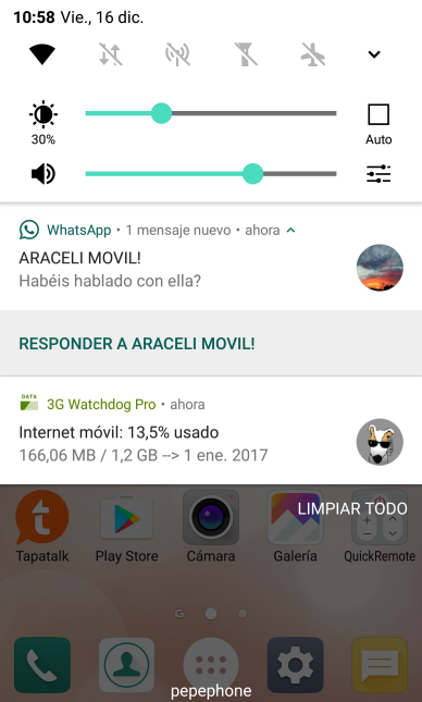 LG G5 con Android 7 Nougat notificaciones