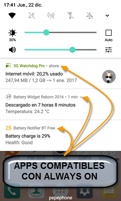 Always On del LG G5 aplicaciones compatibles