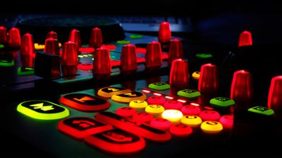 Mesa de mezclas de música