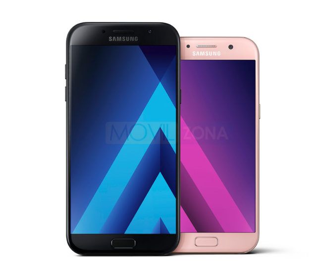 Samsung Galaxy A5 2017 negro y rosa