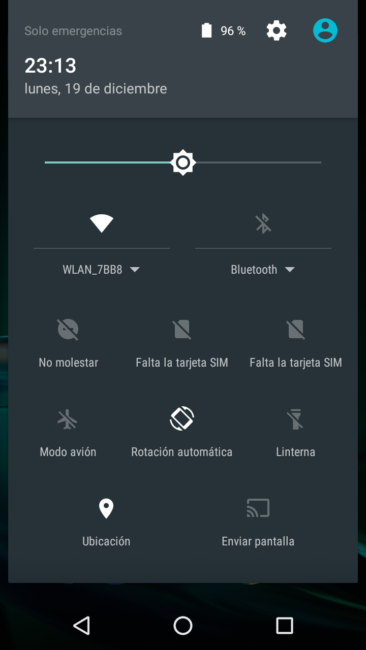 Accesos rápidos del Motorola G4 Play