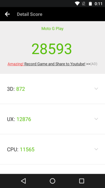 Resultado AnTuTu Motorola G4 Play