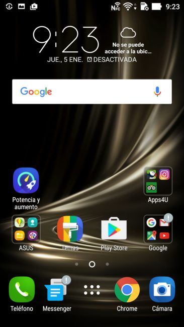 Escritorio del ASUS Zenfone 3 Deluxe