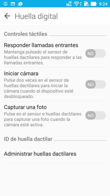 Opciones del ASUS Zenfone 3 Deluxe