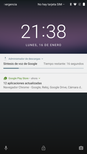 Notificaciones del Google Pixel XL