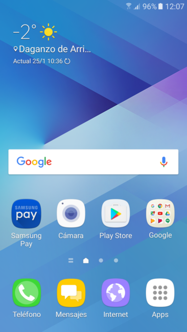 Escritorio en el Samsung Galaxy A5 2017