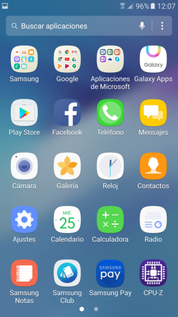 Escritorio del Samsung Galaxy A5 2017