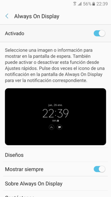 Always-On del Samsung Galaxy A5 2017