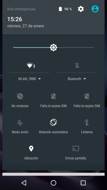 Accesos rápidos del Moto Z