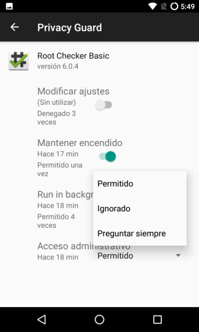 Habilitar o deshabilitar permisos de root en app en LineageOS
