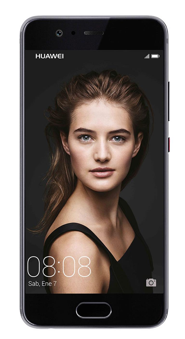 Huawei P10 negro con chica en pantalla
