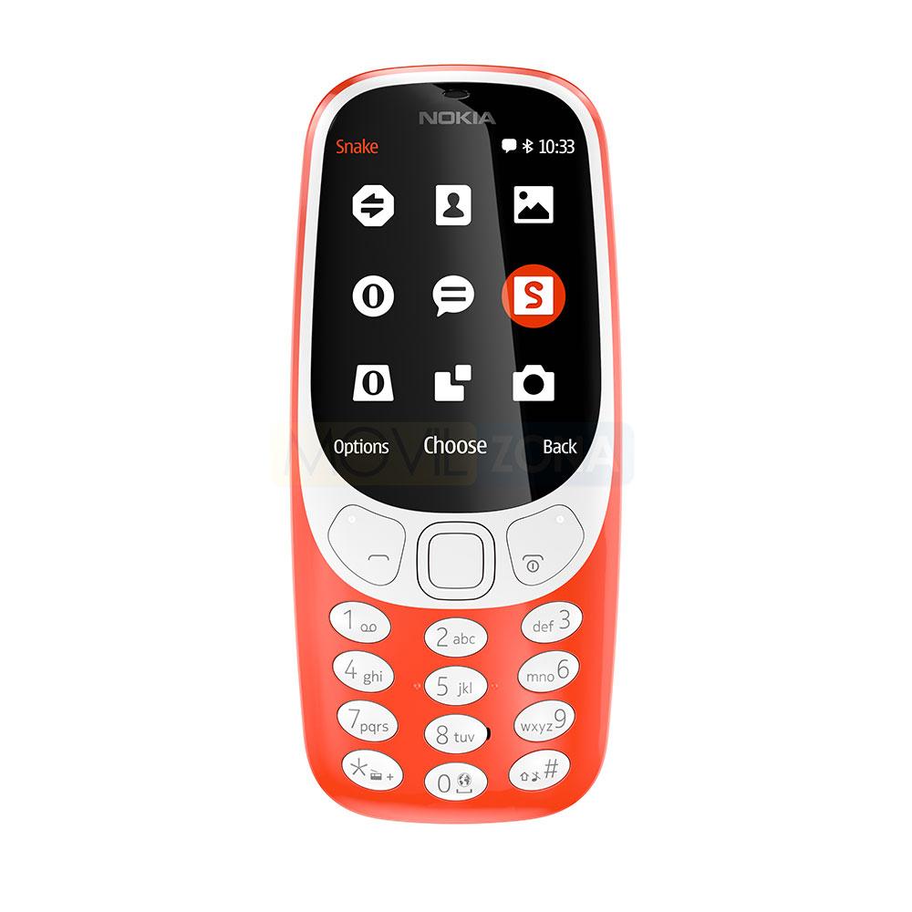 Nokia 3310 frontal en color rojo