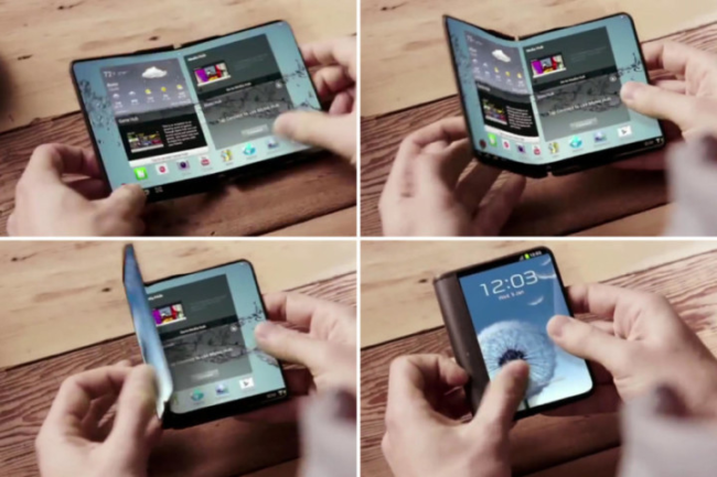 móvil con pantalla flexible de Samsung