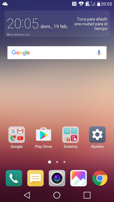 Escritorio del LG X Power