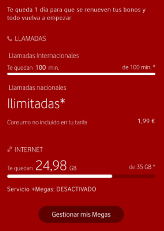 tarifa red xl vodafone