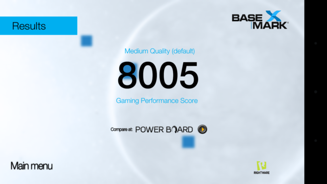 Resultado Basemark LG X cam