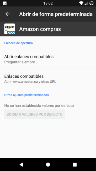 Enlaces de apertura Amazon Android 7 Nougat