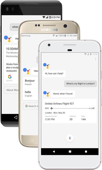 Interfaz de Google Assistant para smartphones Android