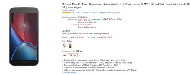 oferta del Moto G4 Plus