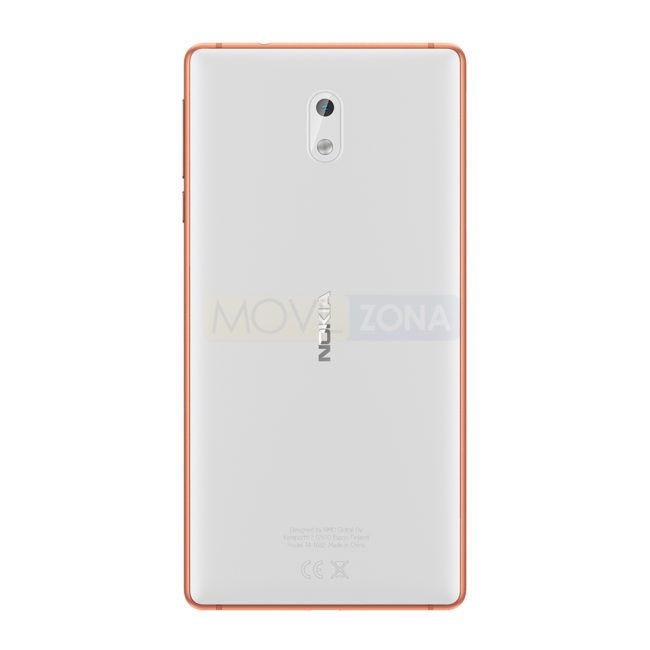 Nokia 3 blanco con borde dorado