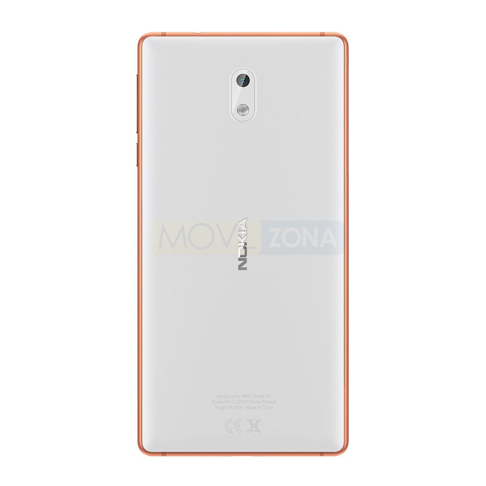 Nokia 3 blanco con borde dorado