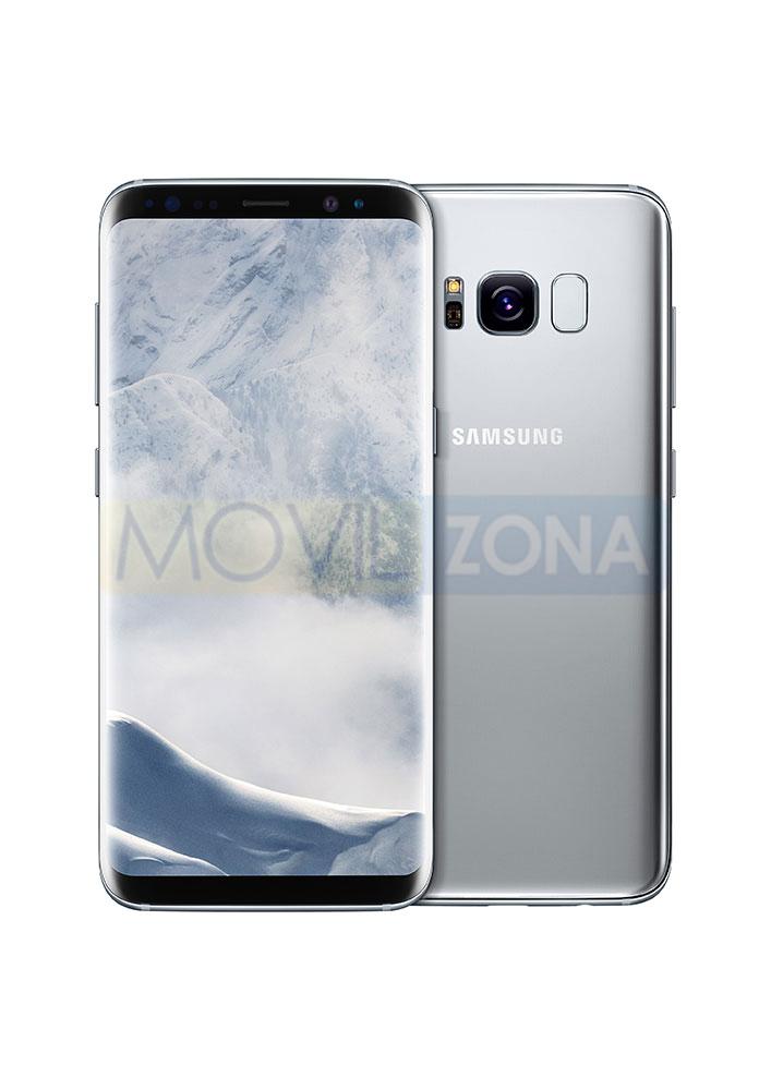 Samsung Galaxy S8 gris vista delantera y trasera