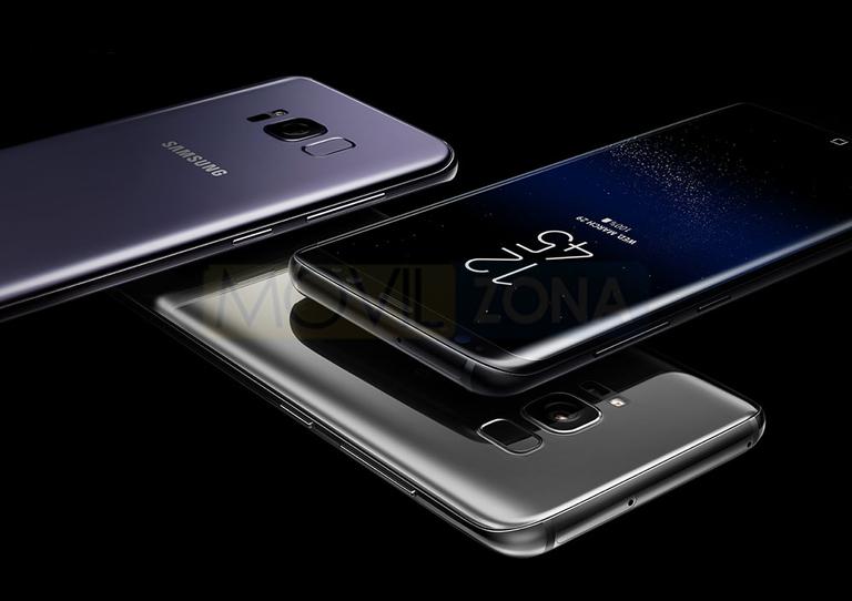 Samsung Galaxy S8 dorado, plata y violeta