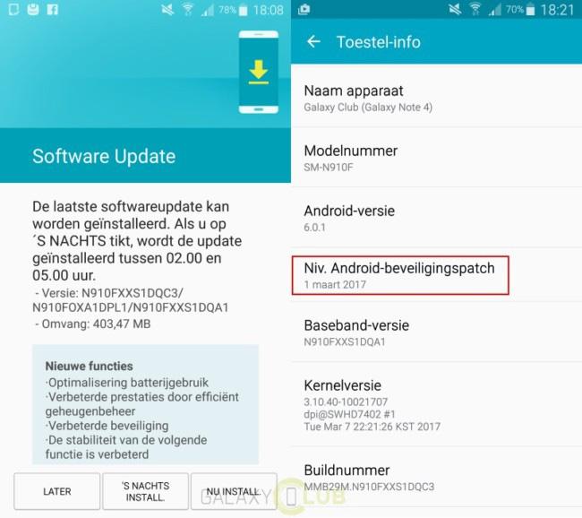 Actualización con parche de seguridad para el Samsung Galaxy Note 4