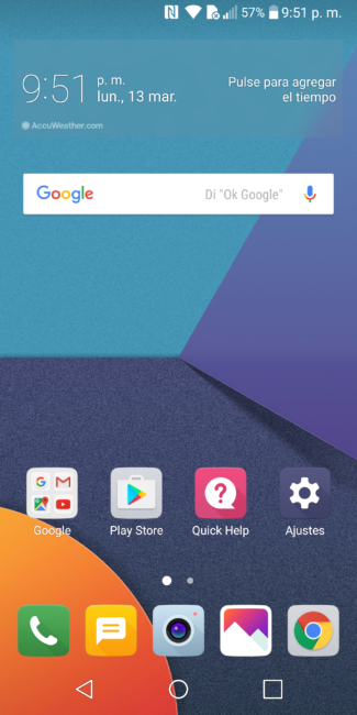 Escritorio del LG G6