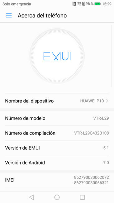 Sistema del Huawei P10