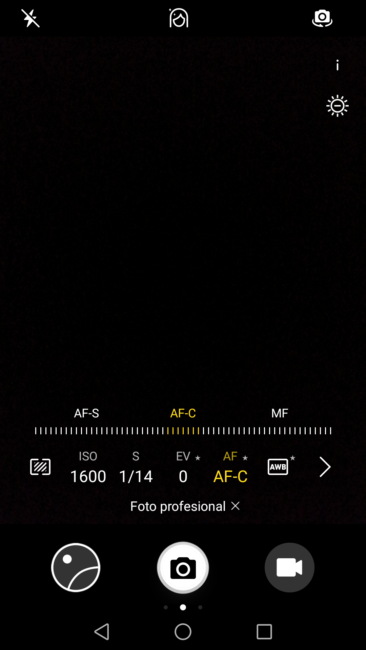 Modo Pro de la appa cámara del Huawei P8 Lite 2017